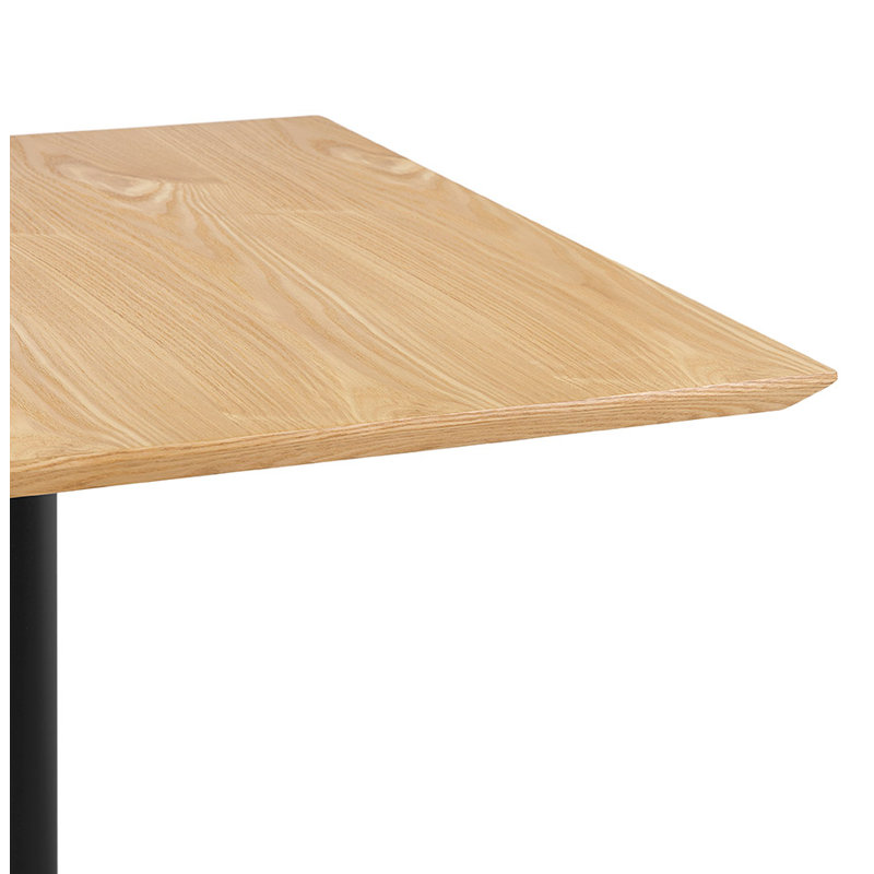 Agtelse Ash Metal Base Dining Table, Natural 