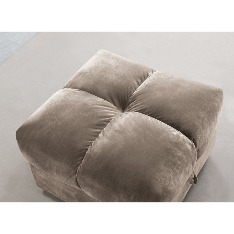 Tusarora 70cm Wide Velvet Square Solid Colour Ottoman with Storage, Brown