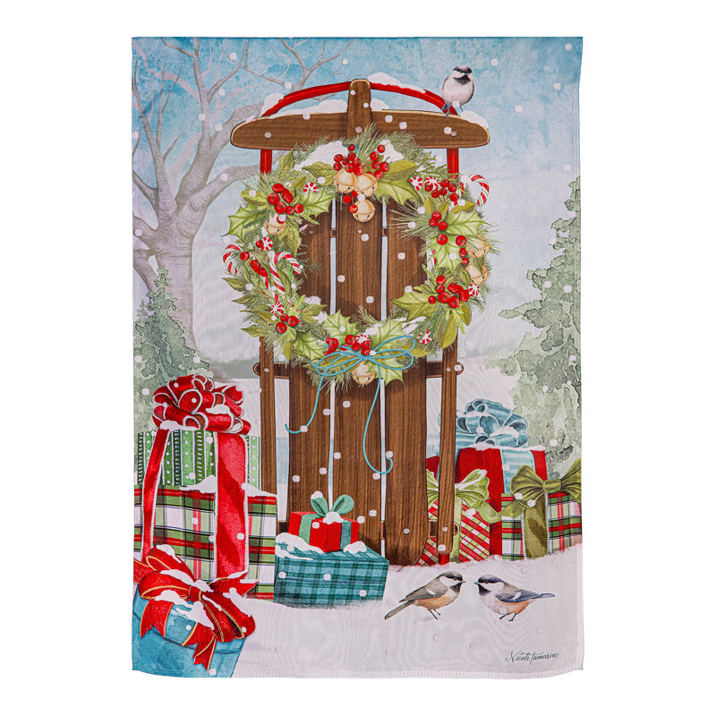 Drapeau de Noël traîneau en suède