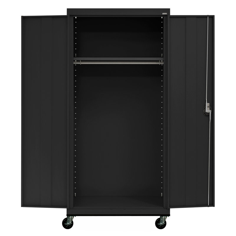 Steel, 78" H x 36" W  x  24" D, Black