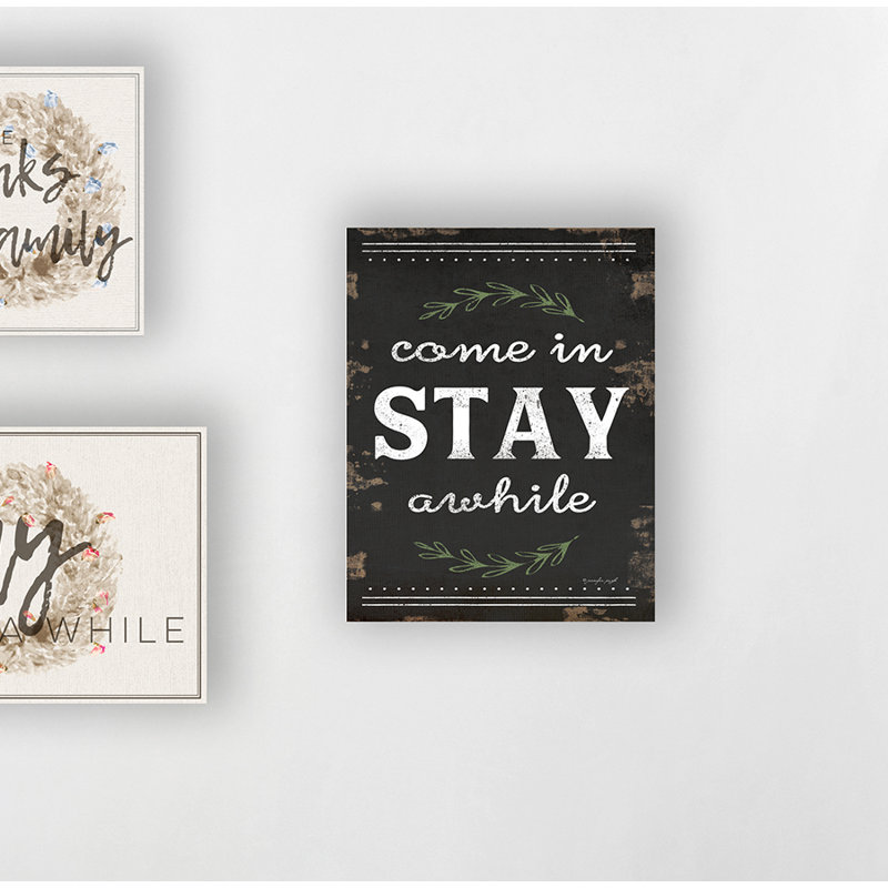 « stay stay ablationy rosemary », art textuel sur toile, H 15 po x l 10 po x P 1,5 po, Plaque murale