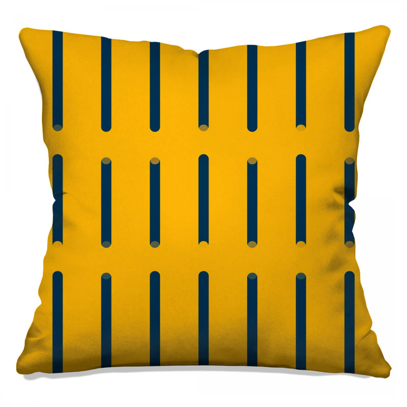 Coussins décoratifs à double face jaune et bleu, 18 x 18 inches