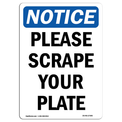 Please Scrape Your Plate Sign