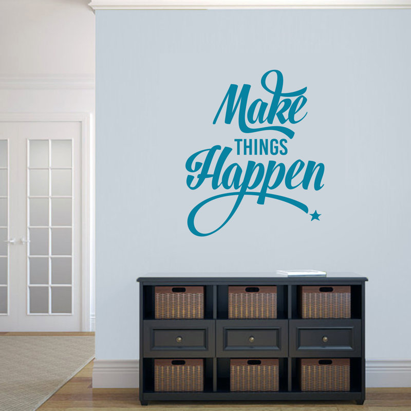 Mongillo Text & Numbers Non-Wall Damaging Wall Decal, Teal