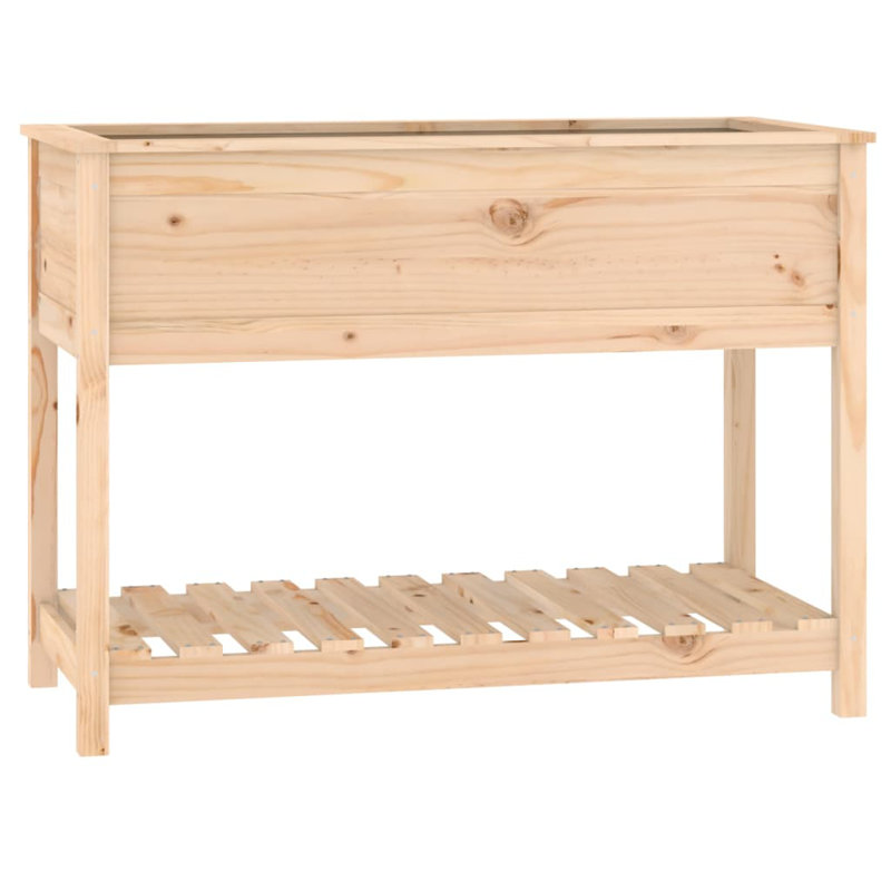 Aalap Wood Raised Garden Bed, Natural Brown, 81cm H x 111.5cm W x 54cm D