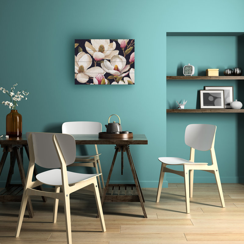 Tina Lavoie Spring Magnolias Wood Slat Art, H 12 po x l 16 po