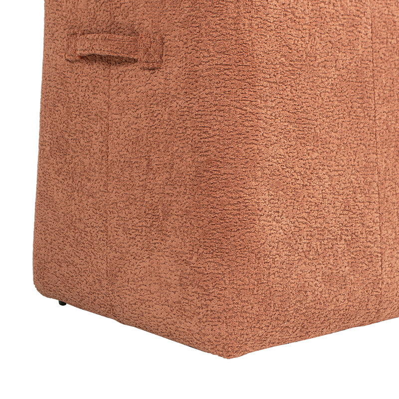 17.5"H Upholstered Ottoman, Orange