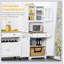 Buffet de cuisine autoportant de 67 pouces avec huche, garde-manger, support pour micro-ondes, tablette réglable, 2 tiroirs et armoire en blanc