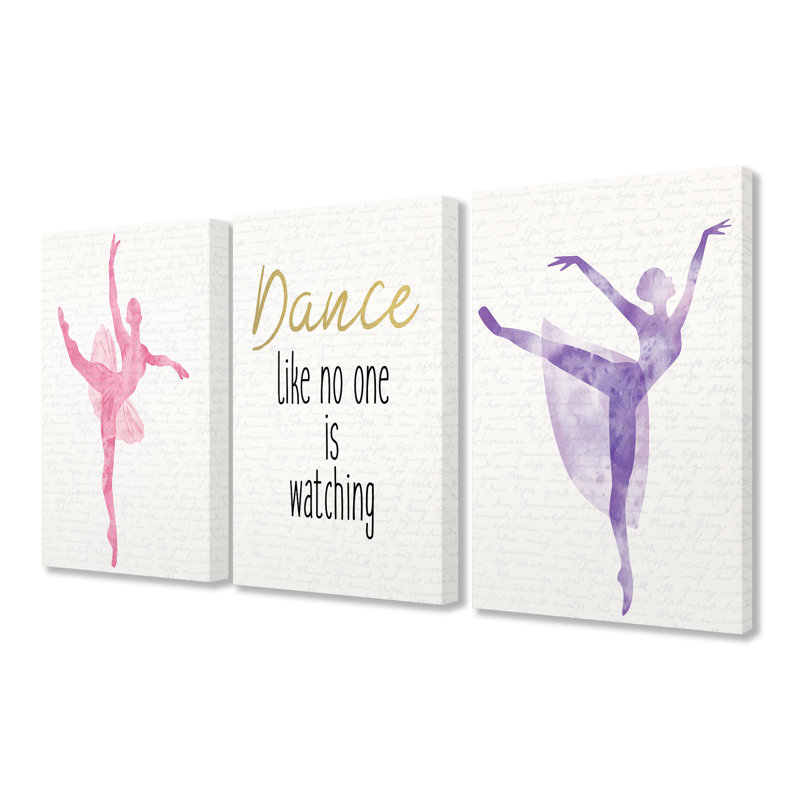 Comme personne ne regarde ballerines, art sur toile (lot de 3)