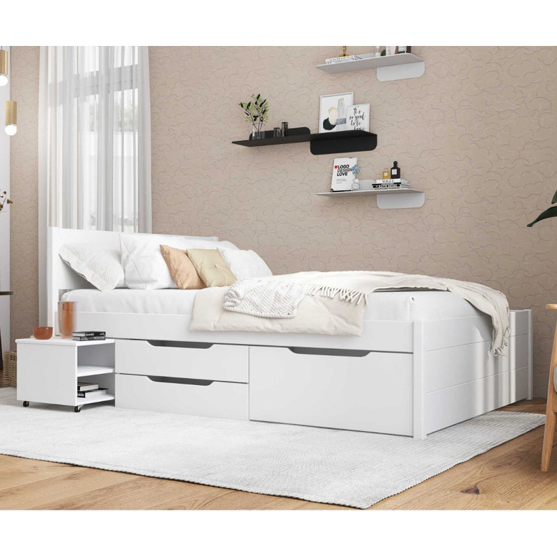 Storage bed Awat - Incl. nightstand, 140 x 200cm