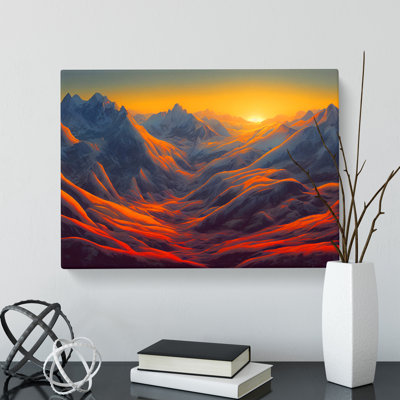 A Mountain Sunrise - Wrapped Canvas Print