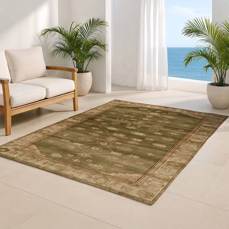 Tapis intérieur et extérieur brun Overdyed, Rectangulaire 2 pi x 3 pi