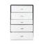 Commode 5 tiroirs blanche et espresso-1042564708
