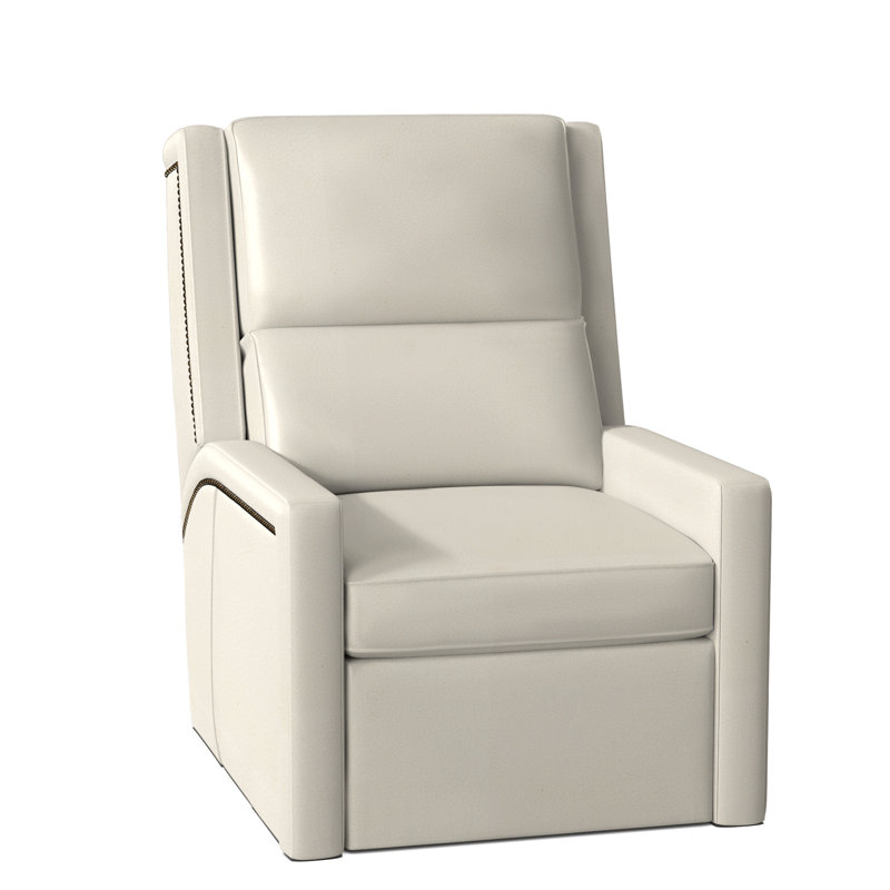 Norman Recliner, Rio Mineral Genuine Leather, #9 Antique, Push Back