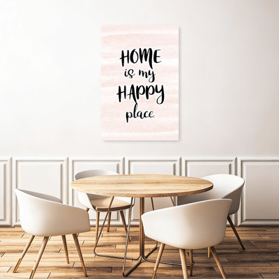 Home My Happy Place Elegant Minimalist Abstract Architecture Wall Art Print 1 Piece Wrapped Canvas Wall Art
