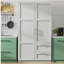 Armoire haute et armoire de cuisine avec 2 portes, 2 tiroirs et 5 espaces de rangement, blanc