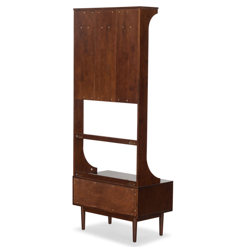 Priseis Wood 1 Drawer Hall Tree