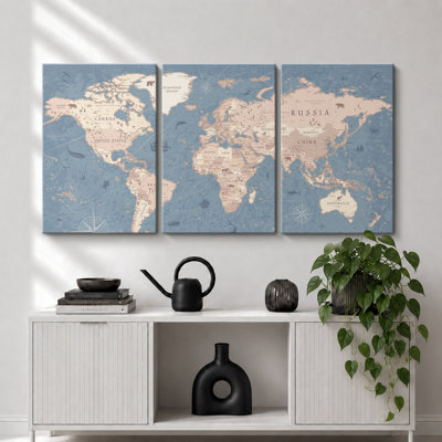 Carte du monde «Blue Global Antique Atlas