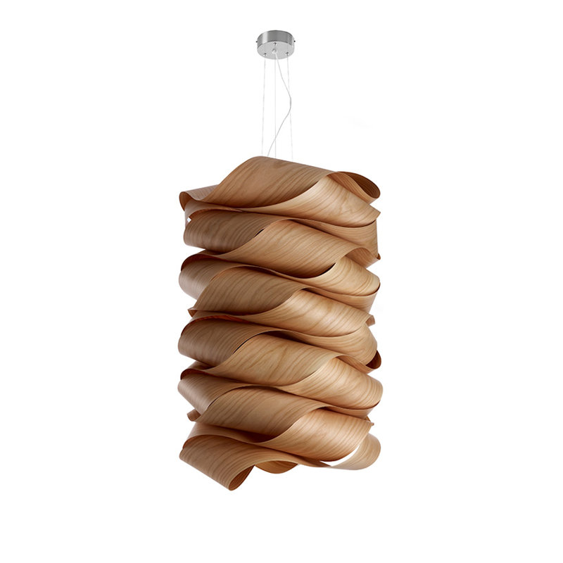 Link 6 - Light Pendant, E26 Base, Natural Beech, 39.4" H x 27.1" W x 27.1" D