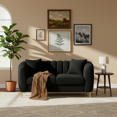 62.85" Bouclé Fabric Loveseat | Teddy Upholstery