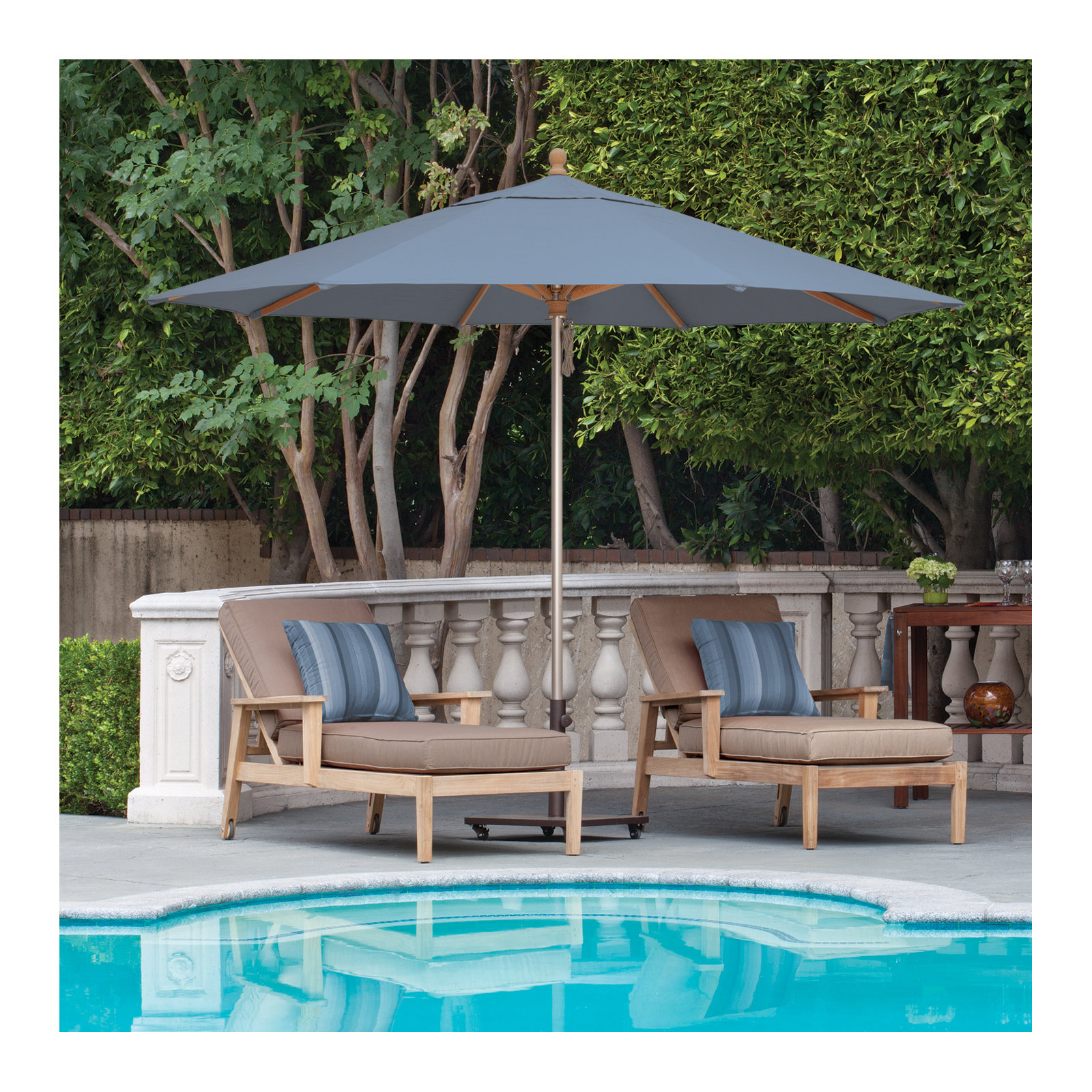 Darlington 132'' Outdoor Umbrella, Cast Ocean