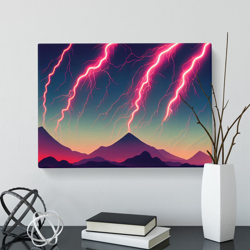 Magical Lightning Storm - Wrapped Canvas, 35cm H x 50cm W x 3cm D