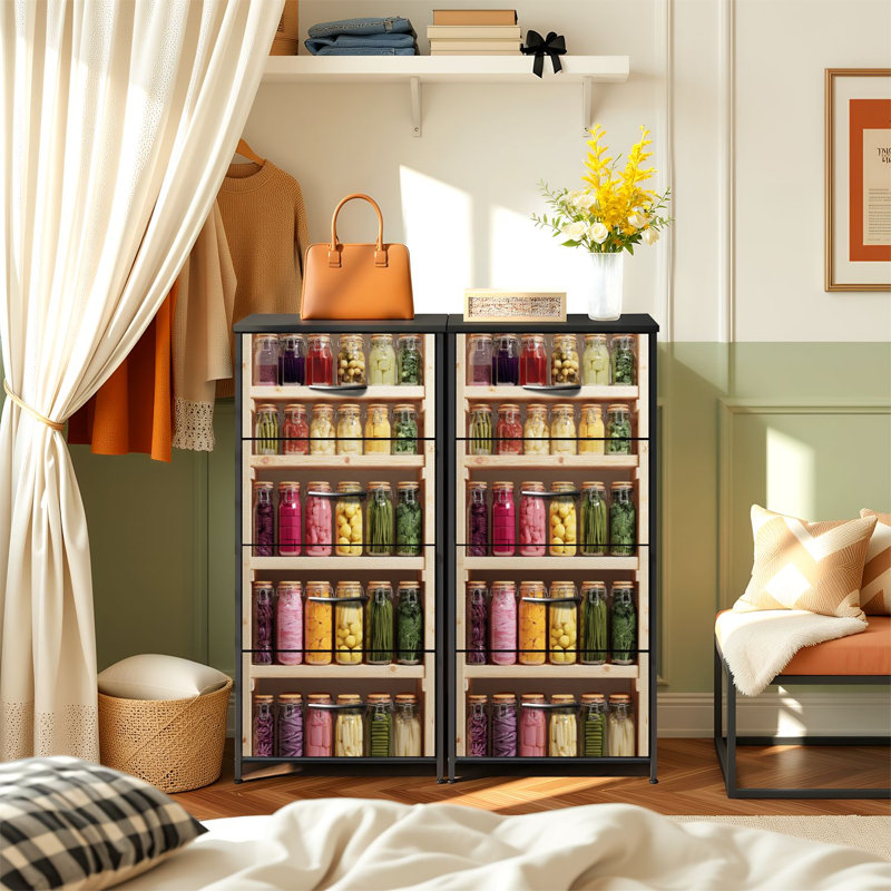 Commode pour la chambre à coucher avec 4 tiroirs de rangement Étagères de rangement en garde-manger pour la cuisine Commode pour commode en acier