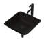 Lavabo de salle de bain moderne noir mat - vasque en verre trempé et robinet avec bonde escamotable