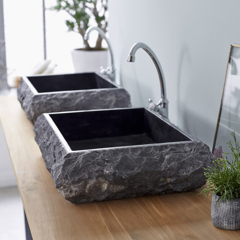 Vasque Countertop Basin, Dark Blue, 13cm H x 50cm W x 40cm D