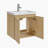 Logan 20 In. Single Sink Wallmount Bath Vanity In White Oak With White Ceramic Top-521356047-535582015