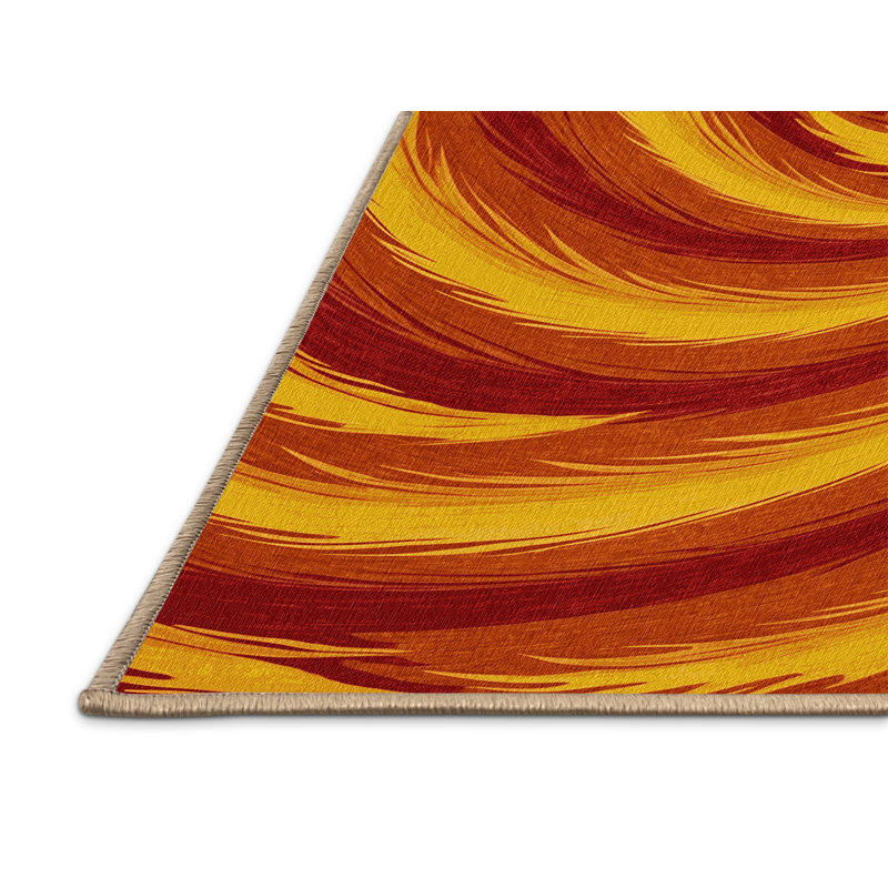 Tapis brun lavable à la machine, Rond 8 pi