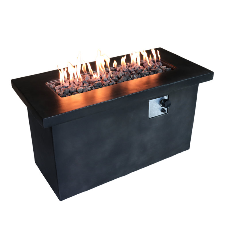 24'' H Concrete Outdoor Fire Table, 50000 , Propane/natural Gas, , Charcoal Pit H, Weather , Color, Modern