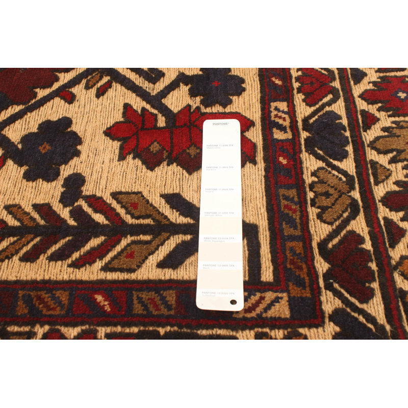Tapis décoratif en laine noué à la main de conception unique 4 pi 3 po x 5 pi 11 po Chawana New Age