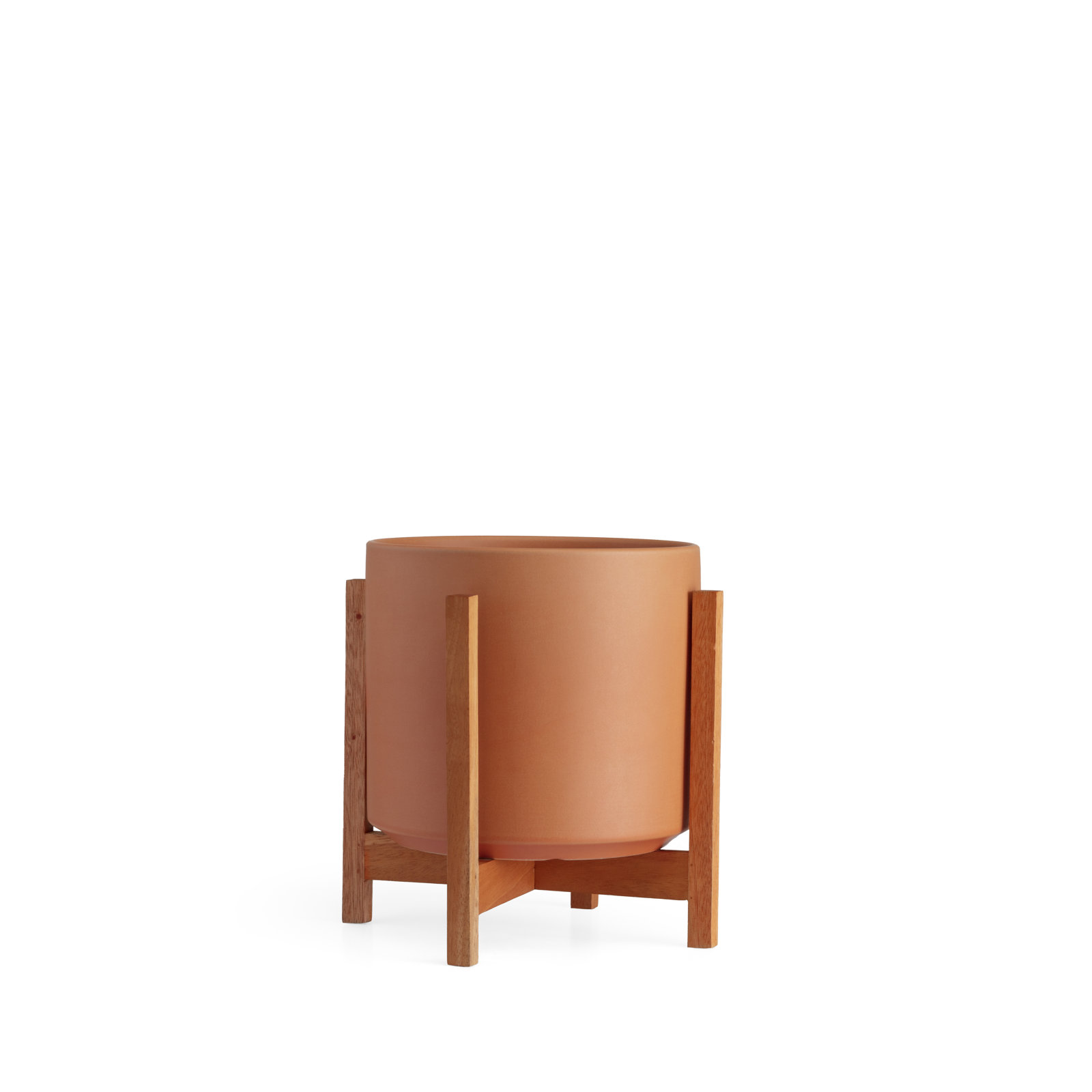 Keyes Ceramic Pot Planter, Rust/Light, 10.25" H x 10" W x 10"