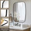 Miroir de salle de bain ovale moderne | Cadre en acier inoxydable-417108934-424648691