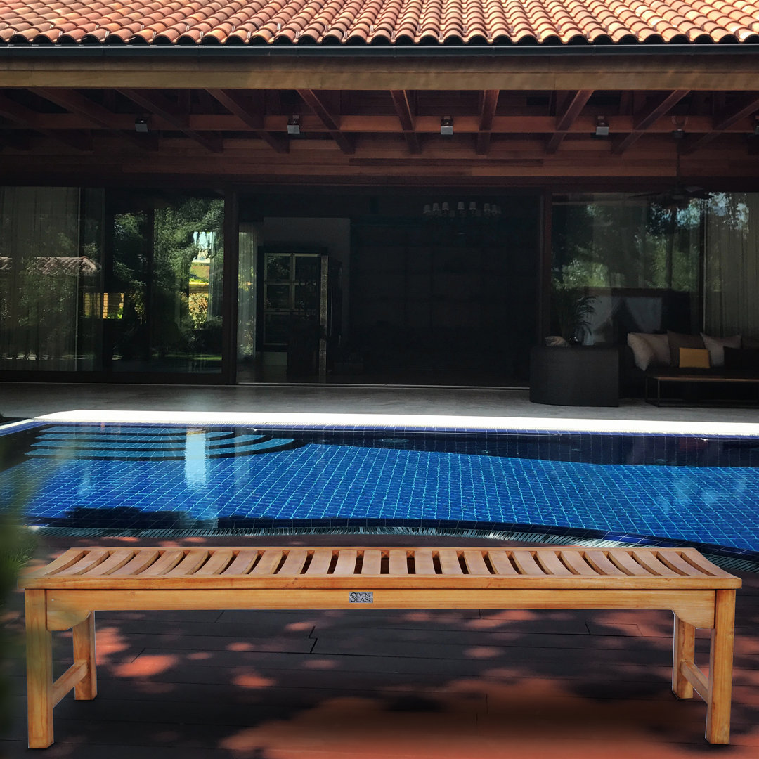 Costello Solid Wood Teak Outdoor Bench Highland Dunes 