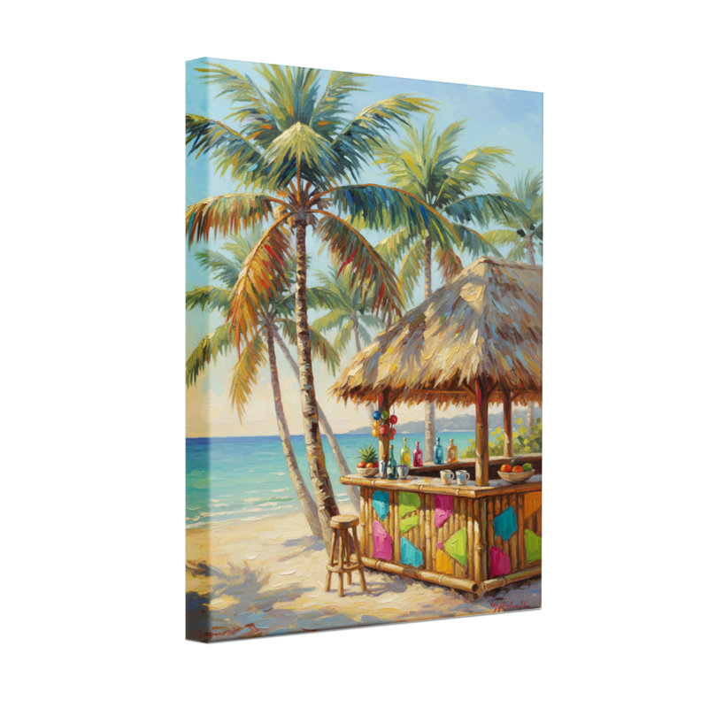 Bar de plage tropicale avec palmiers Plants & Flowers, H 18 po x l 12 po