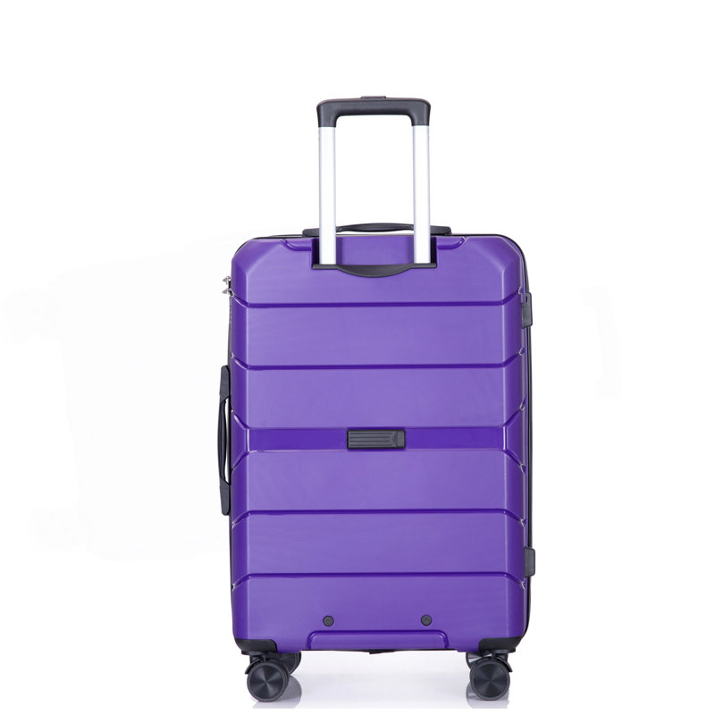 Ensemble de 3 valises à roulettes en plastique Hardshell, 30.51" H x 18.7" W x 12.2 " D, Purple