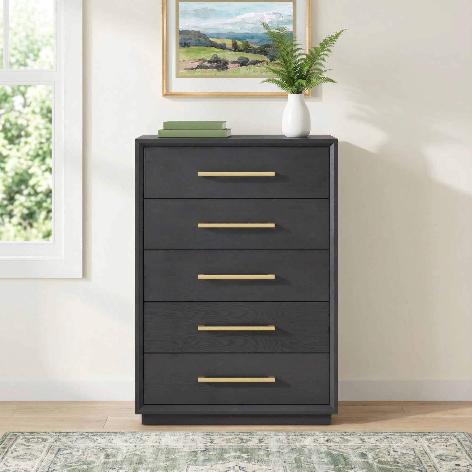 Langley 5 Drawer 35.98" W Chest, Gray