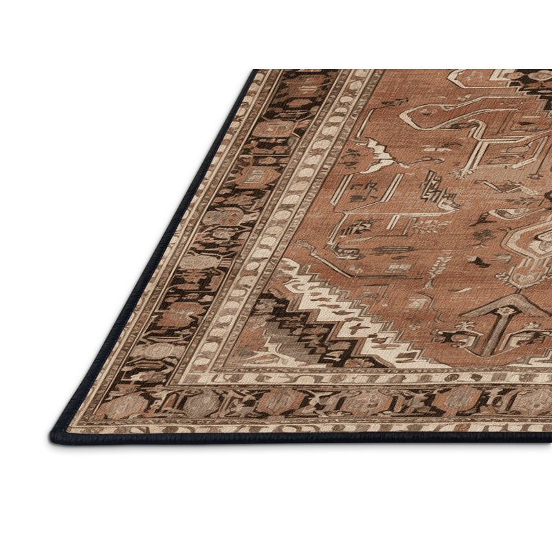 Machine Washable Persian Brown Area Rug, Rectangle 2' x 3'