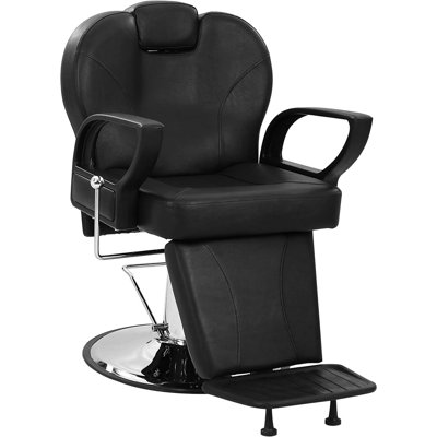 Reclining Barber Chair with Heavy-Duty Hydraulic Pump, Adjustable Headrest & Footrest, 360° Swivel Salon Chair for Hair Stylists
