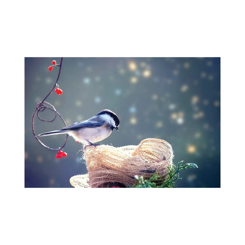 Chickadee Winter Bliss by Karen Burke - Wrapped Canvas Print