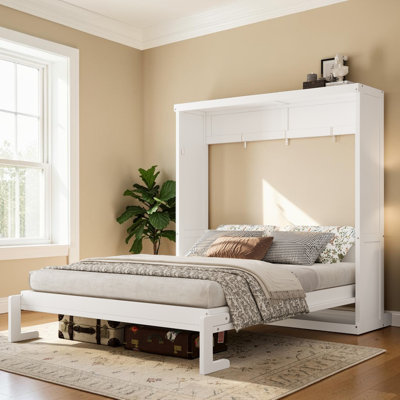 Lit escamotable, conception escamotable peu encombrante, bois, style panneau de style shaker, maison de campagne moderne, pièce multifonctionnelle