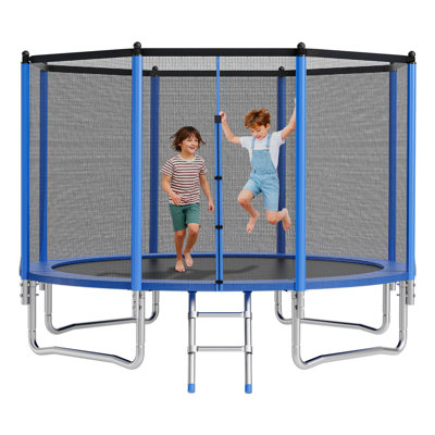 Trampoline d'extérieur en acier au carbone 12 pi bleu