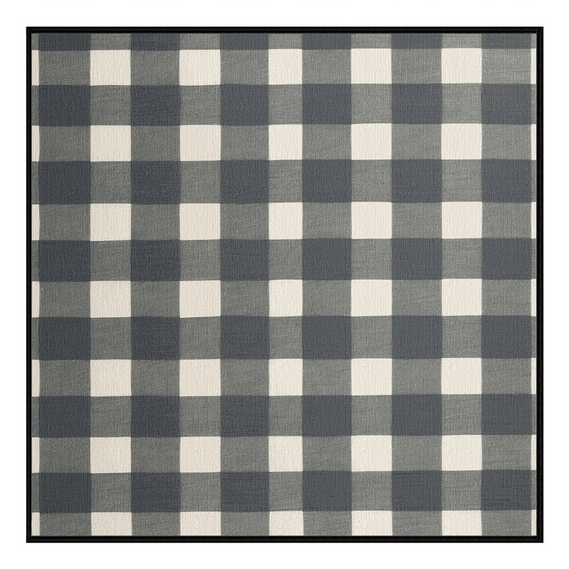 Tapis gris à carreaux lavable à la machine, Carré 4 pi