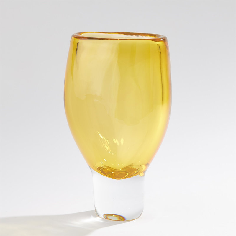 Vase Ambre-Lg, H 15 po x l 8,5 po x P 5 po