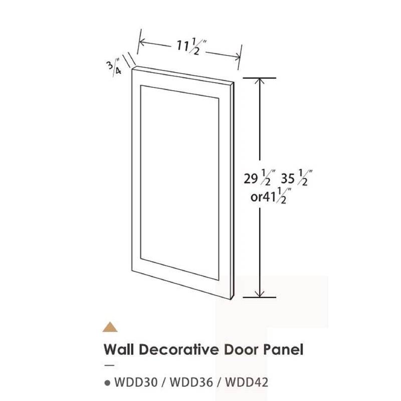 Porte murale décorative 36H x 12W - Style Shaker, H 30 po x l 12 po x P 1 po