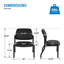 Chaise d'invité sans accoudoirs Donde Big & Tall, capacité de charge de 500 lb