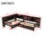 L-Shaped Platform Bed Twin Size With Trundle, Solid Wood Platform Bed With Storage Drawers And Shelves, No Spring Box Needed,Espresso-2110153001