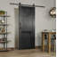 Porte de grange Millbrooke à panneaux en PVC / vinyle avec quincaillerie d'installation-22753351-36095276